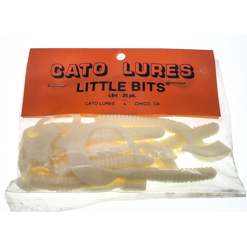 Cato Lures Little Bits Curly Tail Grubs 3 Qty 25 White