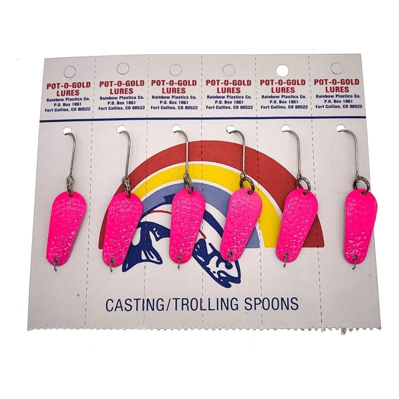Copy of Pot-O-Gold Humpy Special Casting/Trolling Spoons 1/8 Oz Qty 6 Card Hammered Hot Pink