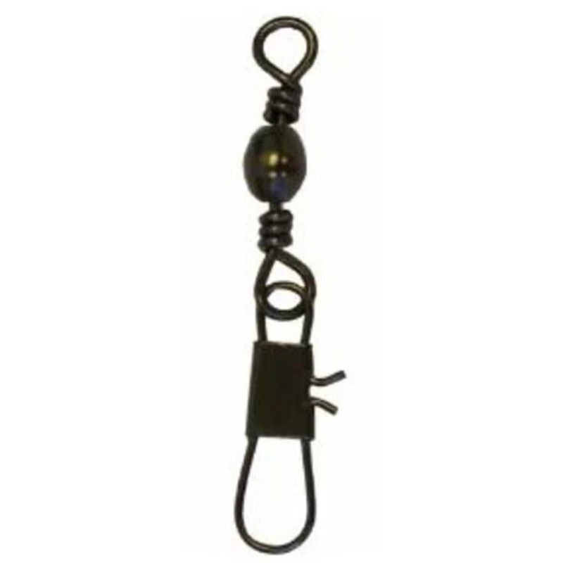 Eagle Claw Barrel Swivel w/ Interlock Snap Sz 7 Black Qty 20