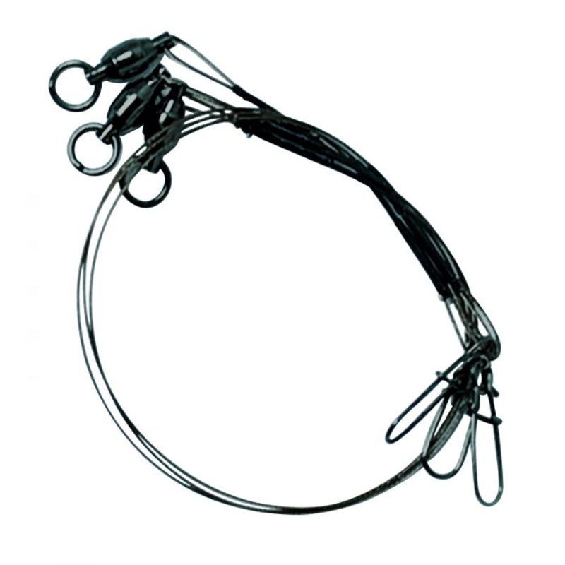 Eagle Claw lazer Sharp Steel Leader With Ball Bearing Swivel And Dual Snap 6 Qty 3