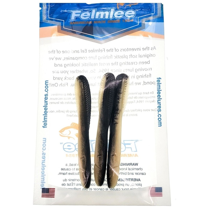 Felmlee Lures Eel 3-1/2 Qty 3 Black/White