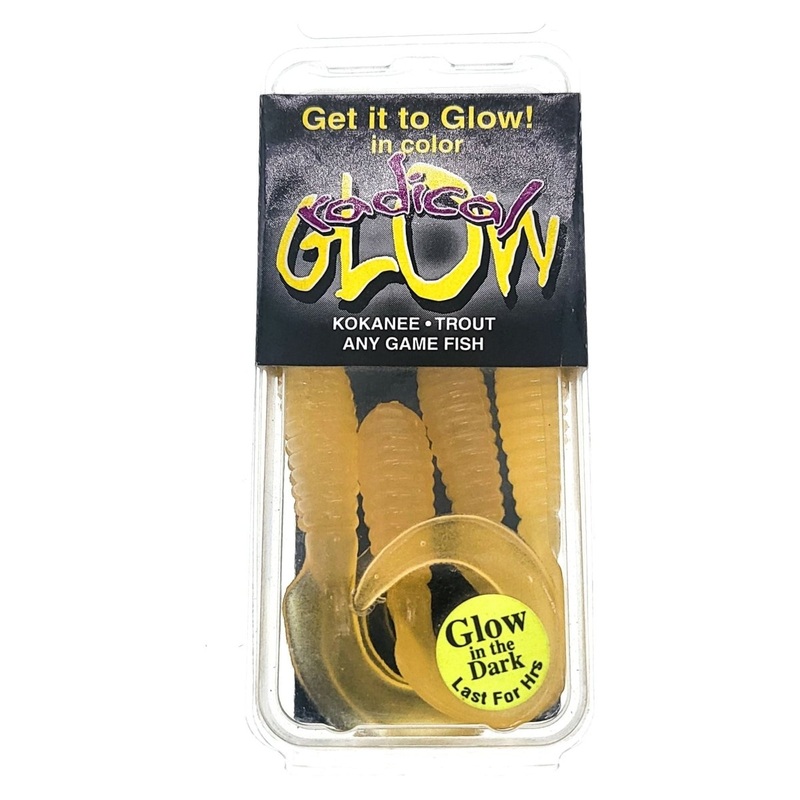 Radical Glow Curly Tail Grub 3 Natural Glow Qty 4
