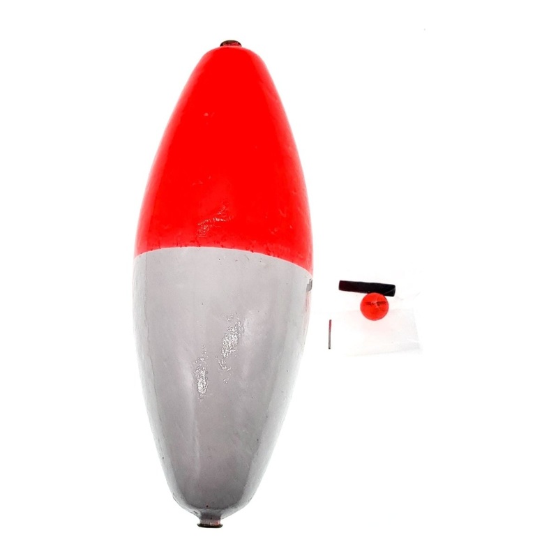 Rebelfin Balsa Wood Oval float 5 1.7 Oz Red/White