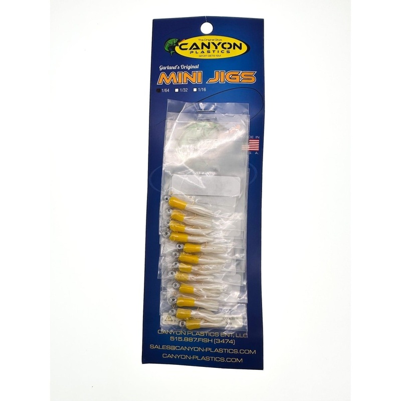 Canyon Mini Jig, 1/64 oz Yellow White Card of 12