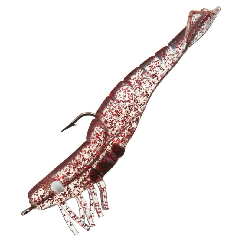 D.O.A Shrimp Lure 4 1/2 Oz Clear Red Glitter Qty 3