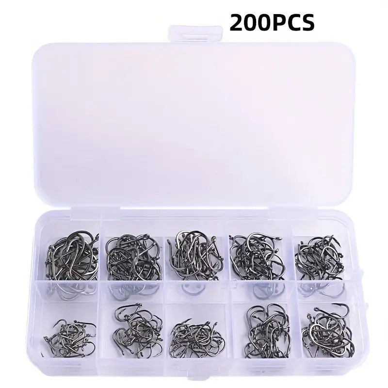 FAS Pro High Carbon Steel Fishing Hooks Set 200 Pc