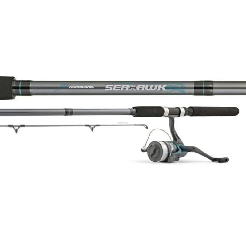 Hurricane SH122S/170G Sea Hawk 12' 2Pc Spinning Rod Size 70 Reel Gray