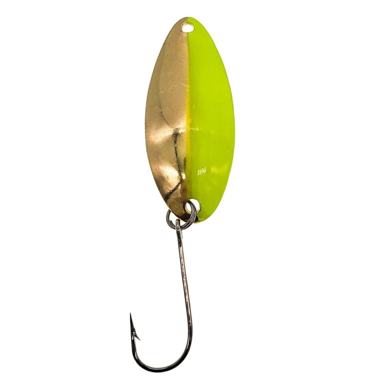 Rainbow Plastics Lil' Lightning Casting/Trolling Spoon Single Hook 1/2 Oz Chartreuse Gold
