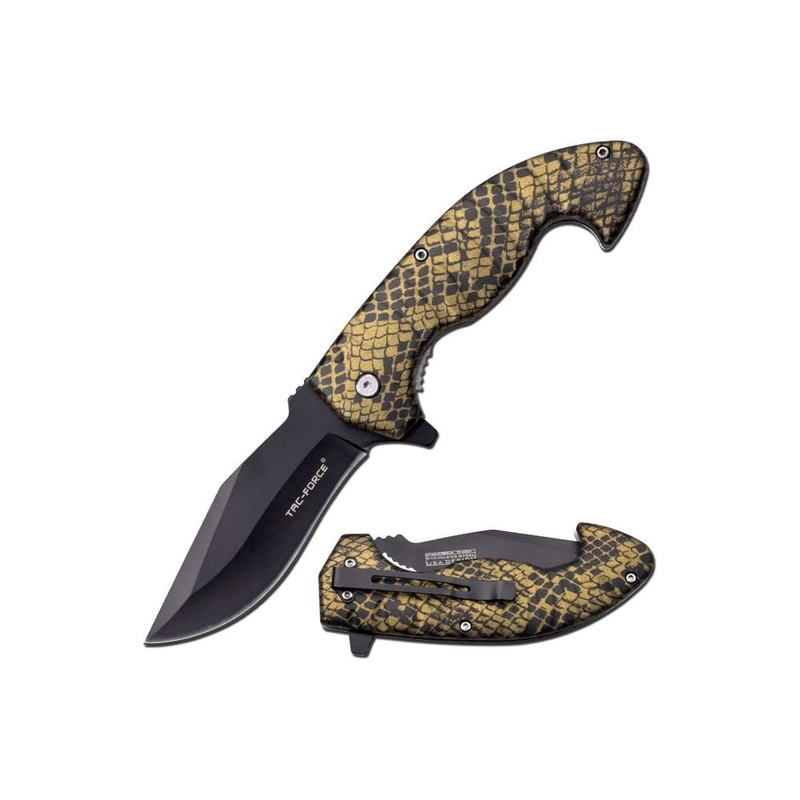 Tac-Force TF-1043CA Spring Assisted Knife 3.75 Snake Skin