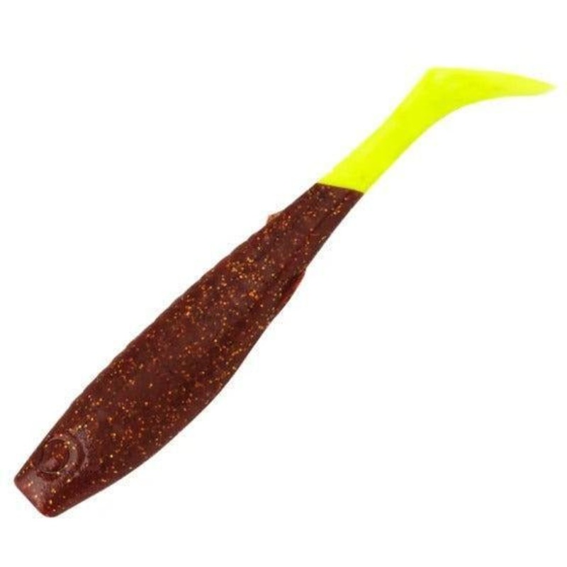 Berkley Gulp Paddleshad 6 Rootbeer Gold/Chartreuse Qty 3