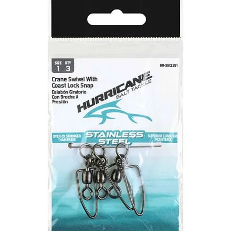 Hurricane Stainless Steel Coast Lock Swivel Size 1 Qty 3