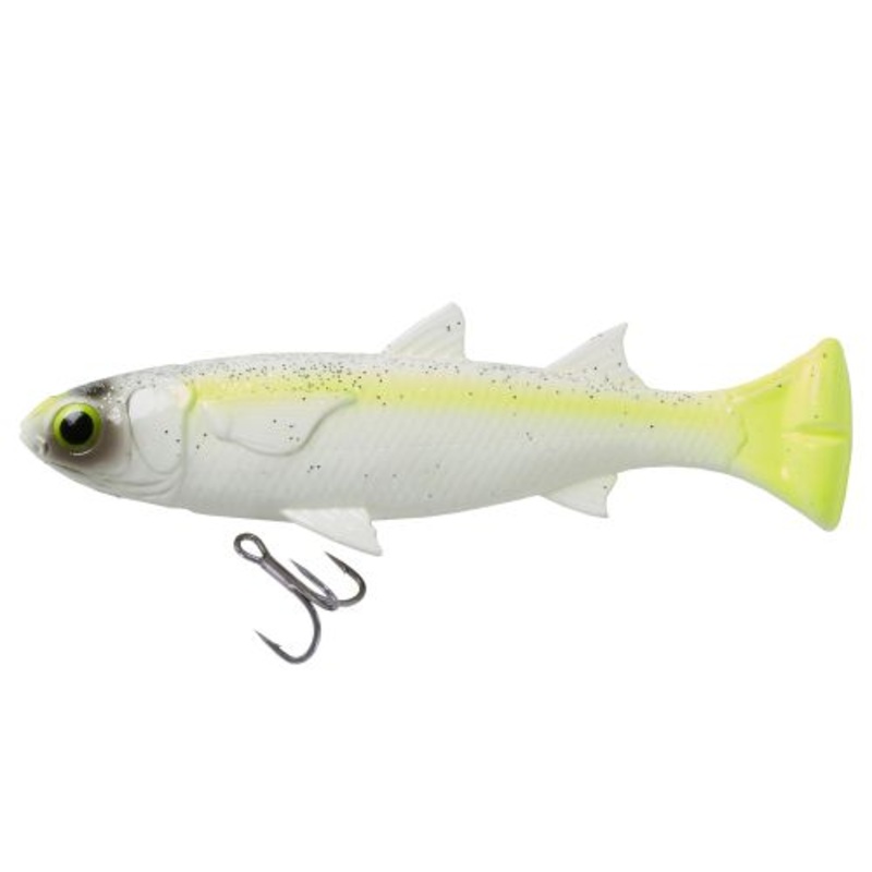 Savage Gear Pulse Tail Mullet 6Line Thru Chartreuse White