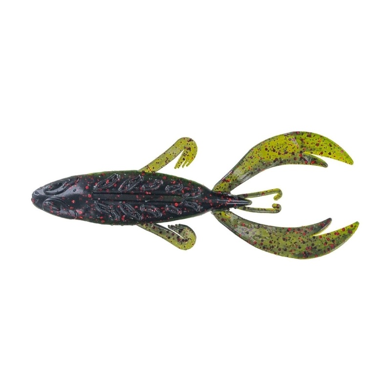 Big Bite Baits Dean Rojas Fighting Frog 4 Black Neon/Watermelon Red Flake Qty 7