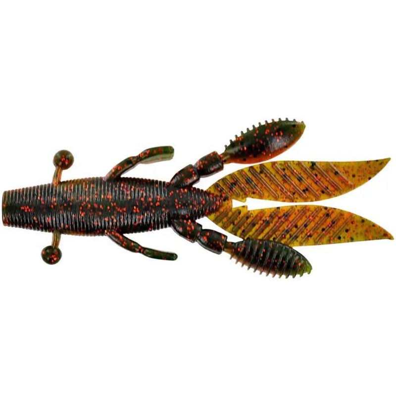 Yamamoto Flappin' Hog 3-3/4 Qty 7 Watermelon Copper Flake & Orange W/ Red Flake