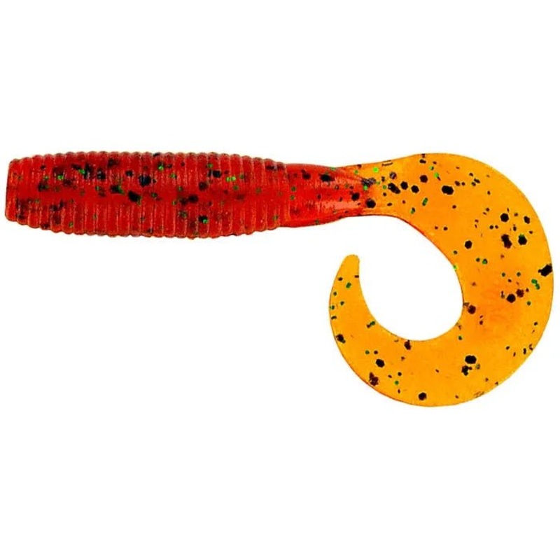 Yamamoto Single Tail Grub 4 Qty 20 Pumpkin With Black Green Flake