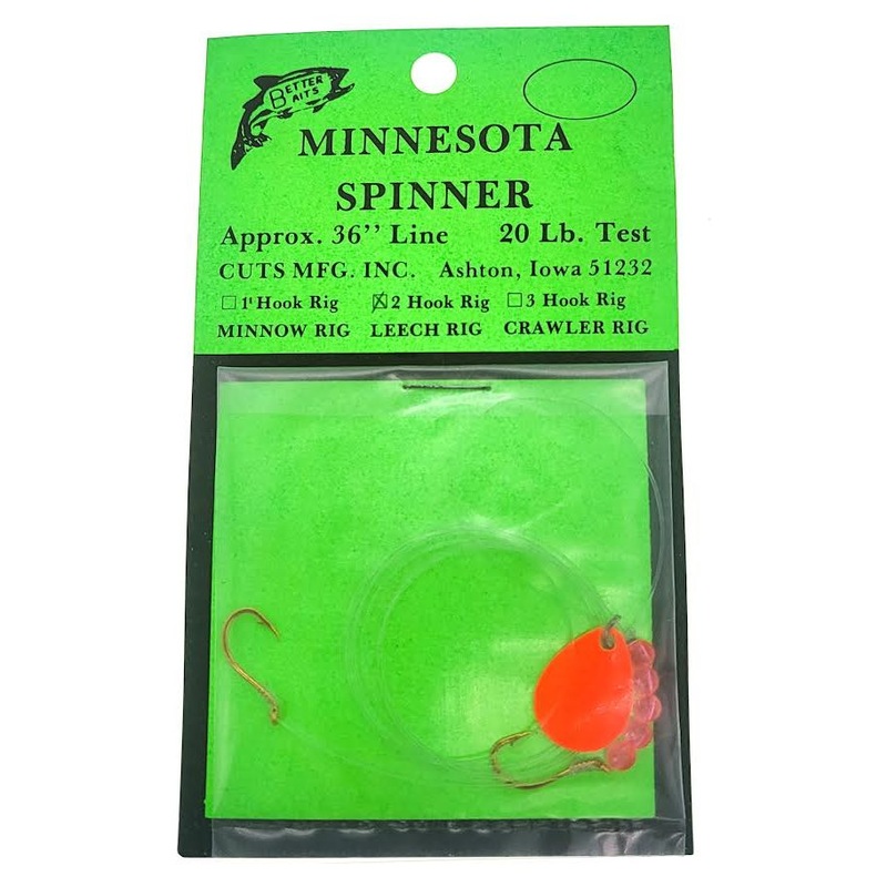 Better Baits Minnesota Spinner 36 20Lb Test 2 Hook Orange