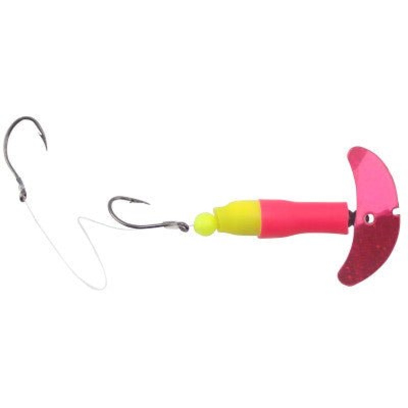 Mack's Lure Wally Pop Crawler Series Spinner 72 Leader Fluorescent Pink-Fluorescent Yellow-Pink Sparkle