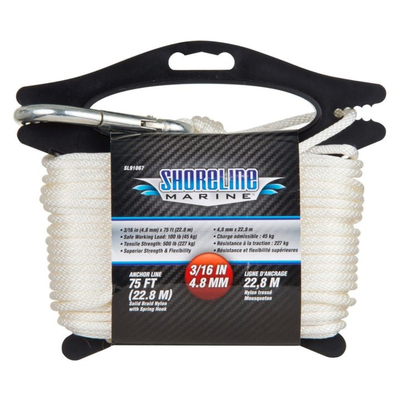 Propel Paddle Gear Anchor Line Nylon 3.16 75 Feet White