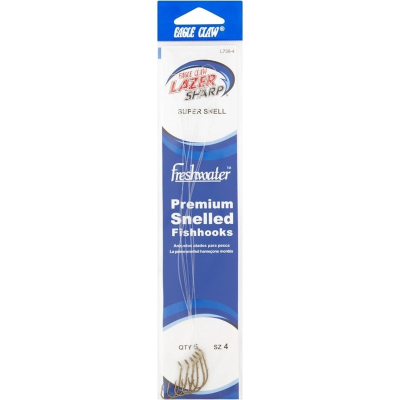 Eagle Claw Lazer Sharp Super Snelled Hook Sz 1/0 Qty 6