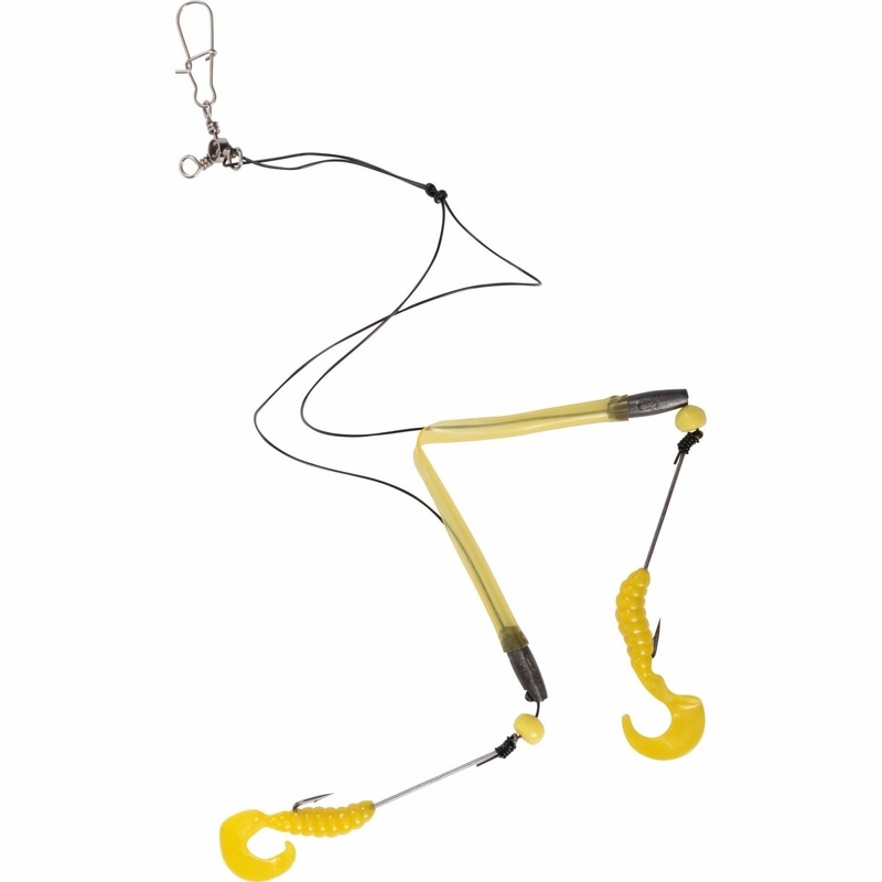 Hurricane Flounder Spreader Rig Grub Sz 8 40Lb Test 12 Yellow