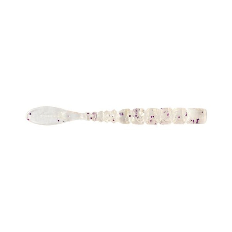 Mustad Fla-Fla Fish Tail Worm 2 Qty 12 Clear Purple Glitter