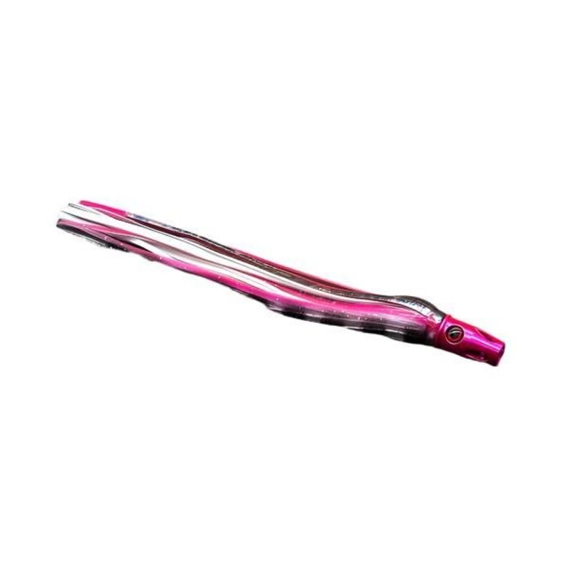 Red Eye Lures Rigged Medium Aluminum Jet Head 9.5 3 Oz Pink Head, Pink/ White Skirt