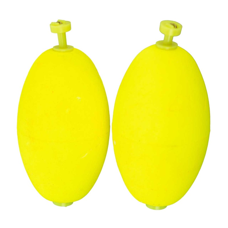 Thill Weighted Oval Foam Floats 2.5 Qty 2 Yellow
