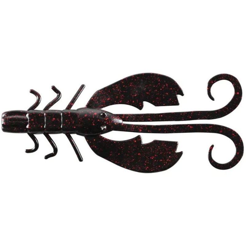 Berkley Power Bait Crazy Legs Chigger Craw 4 Qty 8 Black Red Fleck