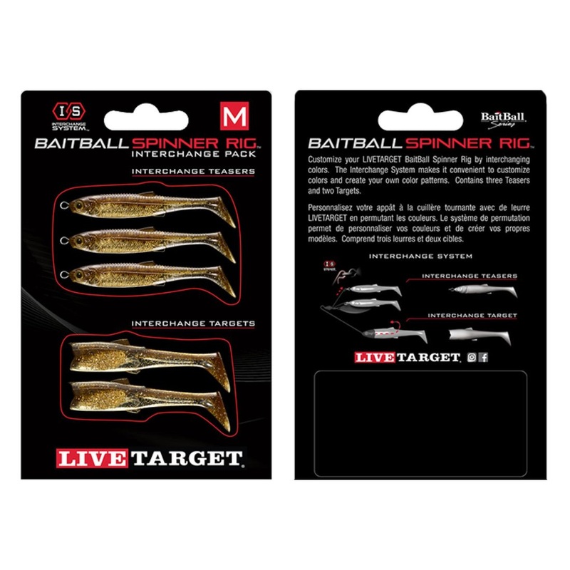 Live Target Baitball Spinner Rig Large Dark Amber/Gold