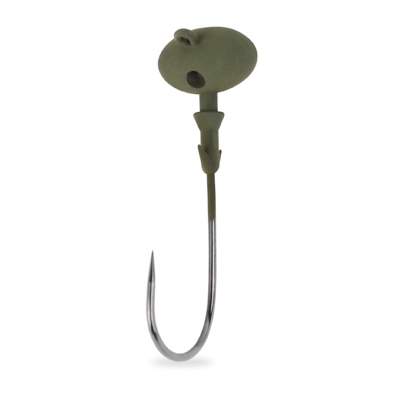 Mustad Football Jigheads 1/2 Oz Qty 3 Matte Olive Green