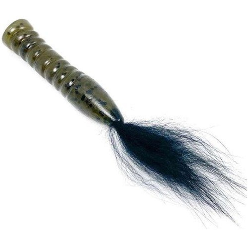 Rabid Baits Fox Tail Ned Rig Bait 3 Qty 6 Green Pumpkin Black