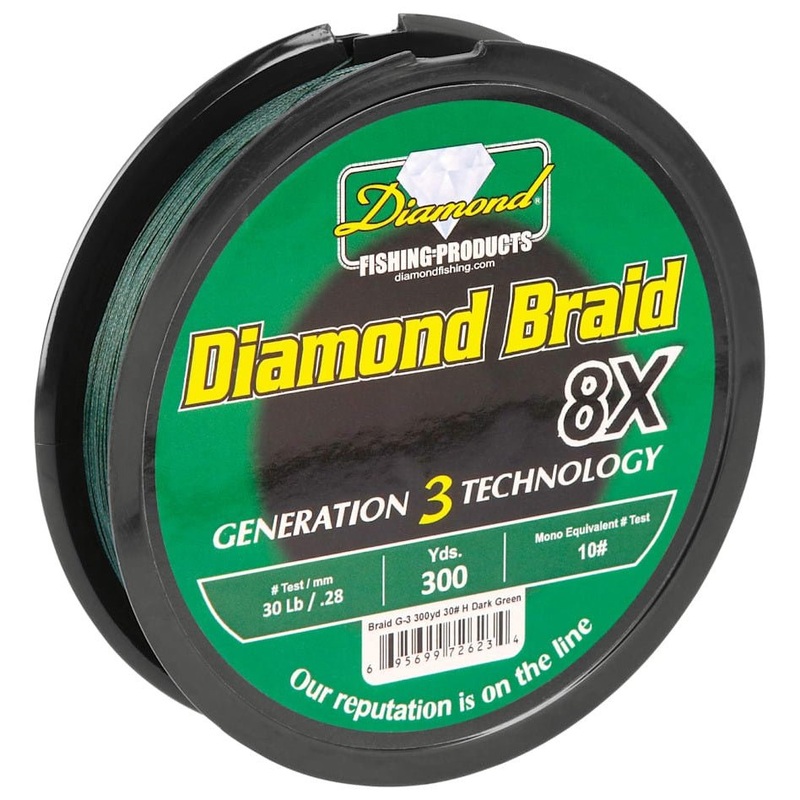 Diamond Gen 3 8X Braid 50Lb 300 Yds Dark Green