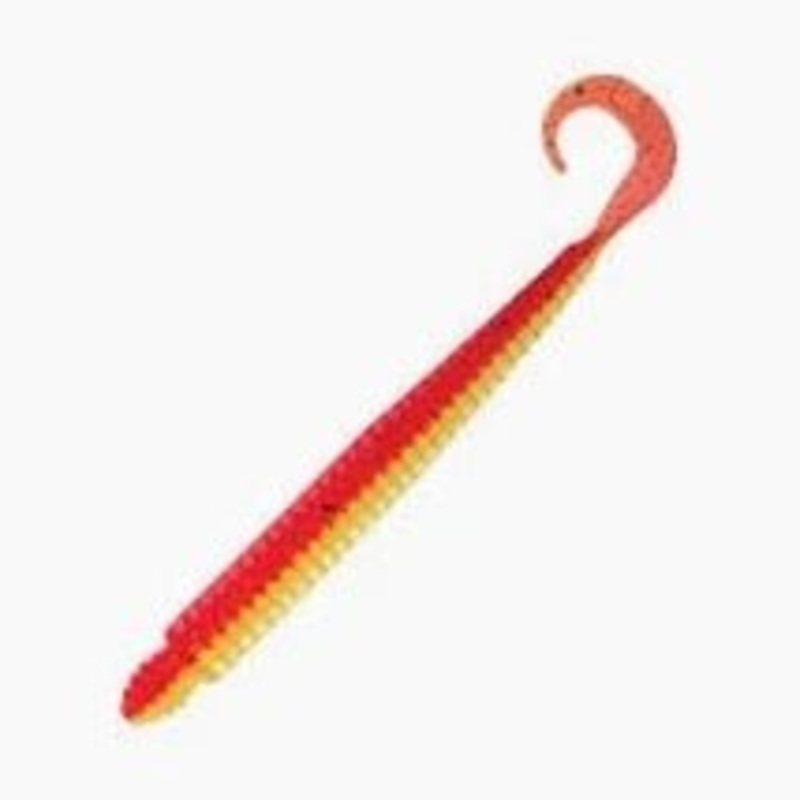 Mister Twister Ringworm 4 Qty 10 Red/Chartreuse/Gold Flake