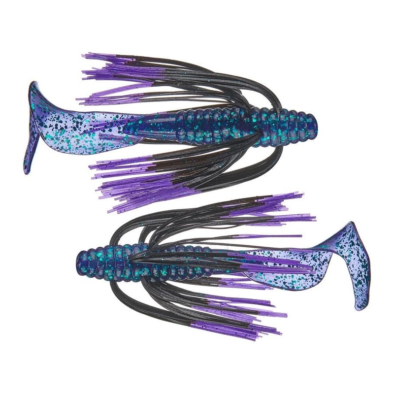 Tightlines UV Rattl'N Bladed Jigbait Trailer 5 Qty 4 Junebug Purple Tip