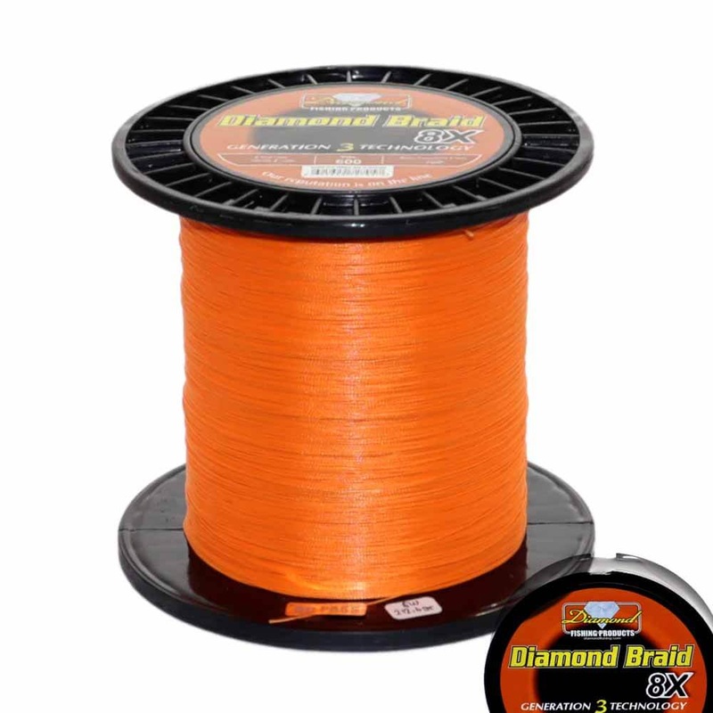 Diamond 8X Generation 3 600Yd Orange Diamond Braid