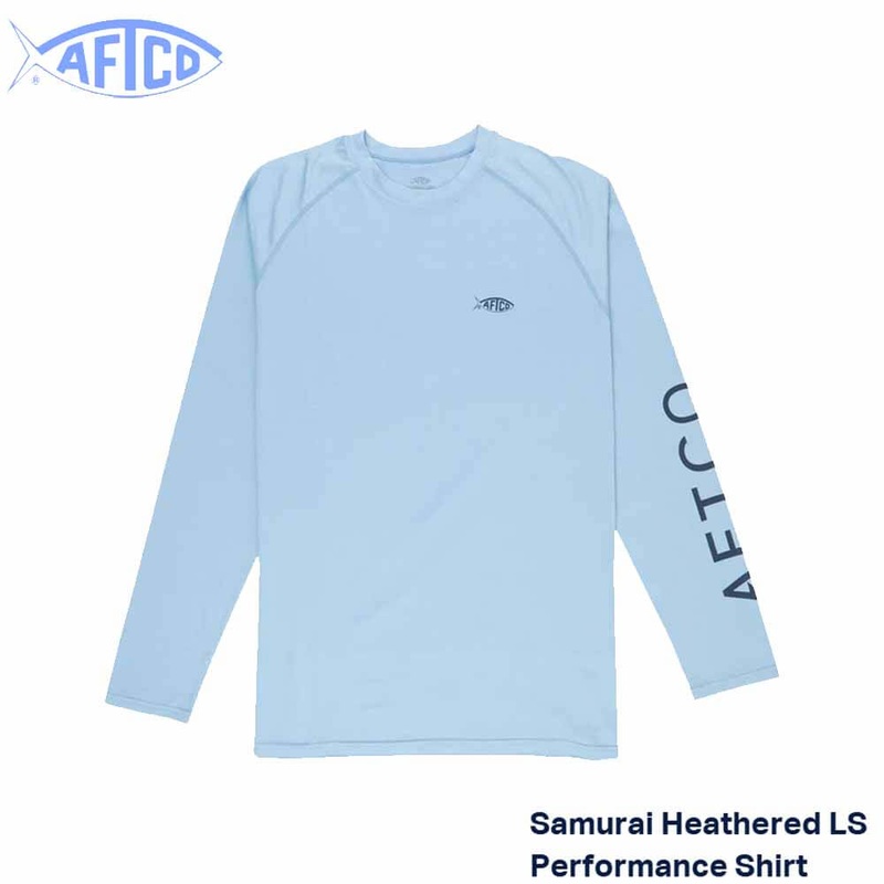 Aftco Magnum Blue Heather Samurai 2 LS Performance Shirt