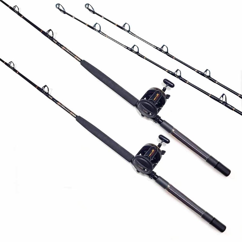 Set of 2 Shimano TLD 25 Reel and Star Rods Aerial Stand Up Rod Combo