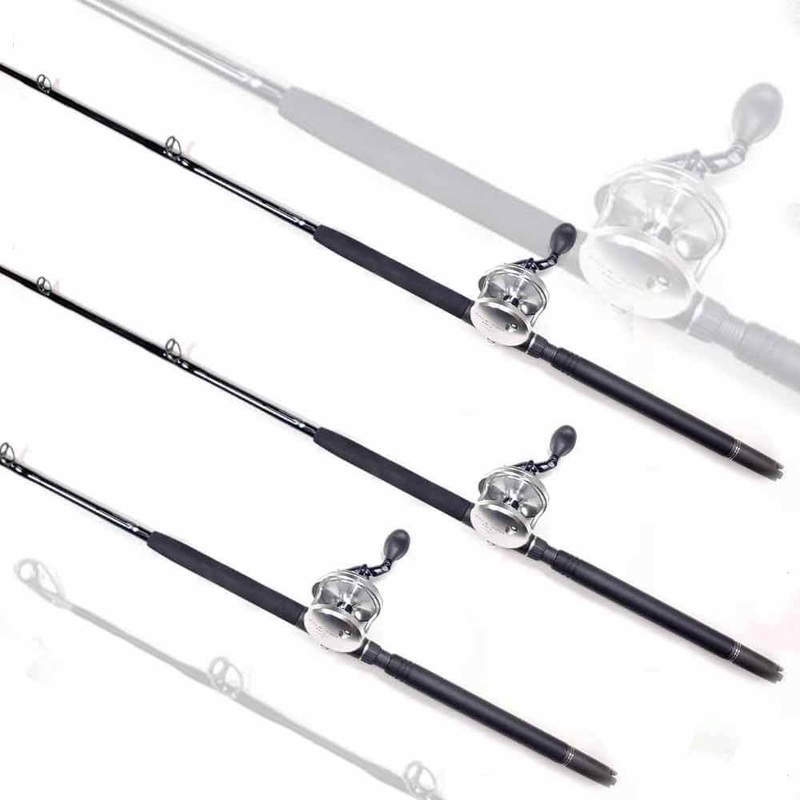 Set of 3 Shimano Talica BFC Reels And Capt. Harry's CHSAIL Rod Combo