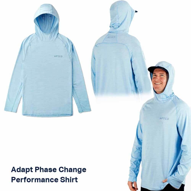 Aftco Airy Blue Heather Adapt Hood Performance Hoodie