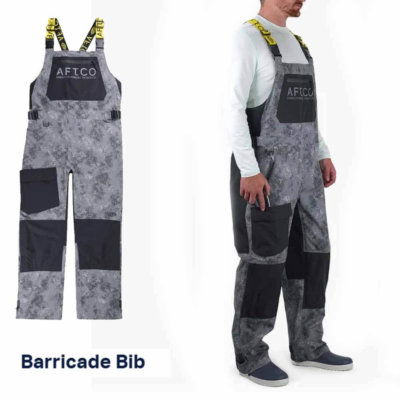 Aftco Charcoal Acid Camo Barricade Fishing Bib