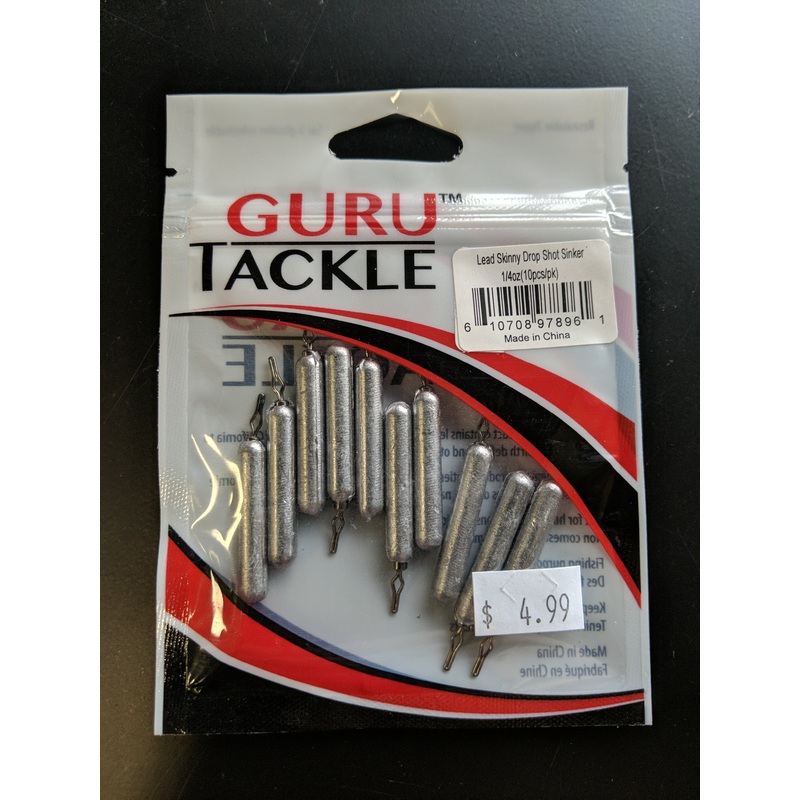 GURU TACKLE - LEAD SKINNY DROP SHOT SINKER