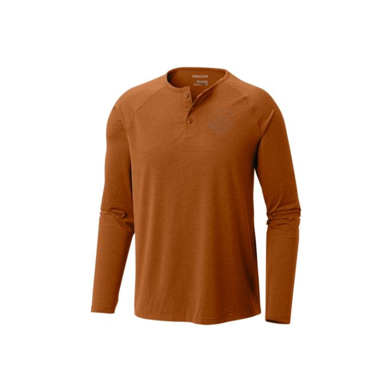 COLUMBIA - TRAIL SHAKER III LONG SLEEVE HENLEY BUTTON - BROWN