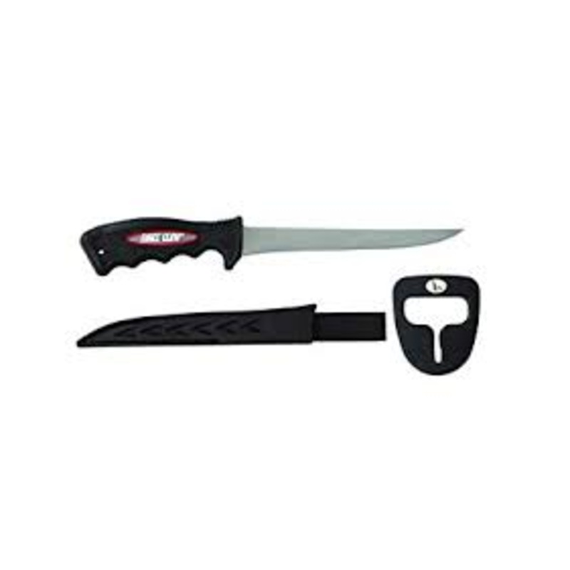 EAGLE CLAW SOFT HANDLE FILLET KNIFE WITH SHEATH AND SHARPENER   6 1/4 BLADE