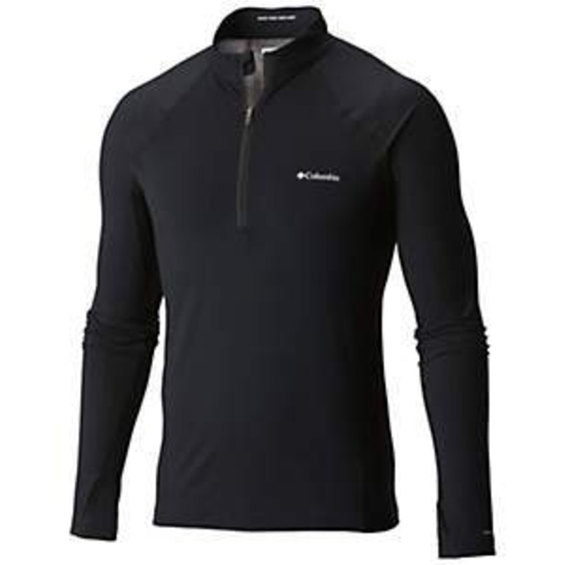 COLUMBIA - BASELATER HEAVYWEIGHT OMNI HEAT - LONG SLEEVE HALF ZIP- BLACK