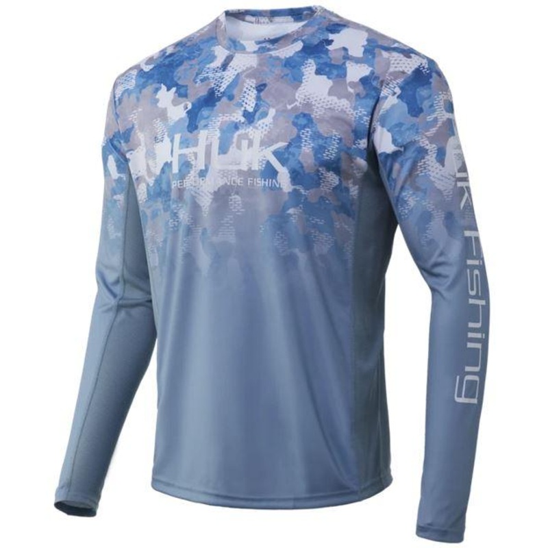 HUK ICON X REFRACTION CAMO FADE LS TEE