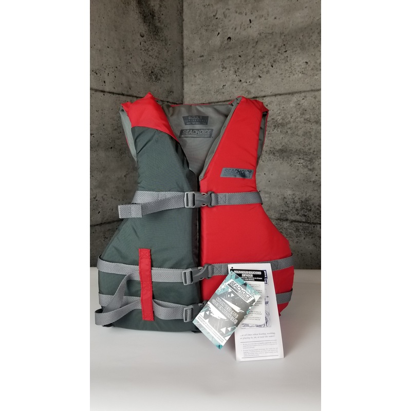 SEACHOICE - LIFE JACKET - NYLON VEST (PFD) - RED/BLK