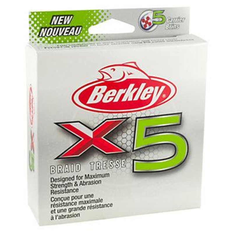Berkley X5 Braided Line|8|10|15|20|30|40|50|80|65|6|LOW-VIS GREEN|FLAME GREEN|CRYSTAL