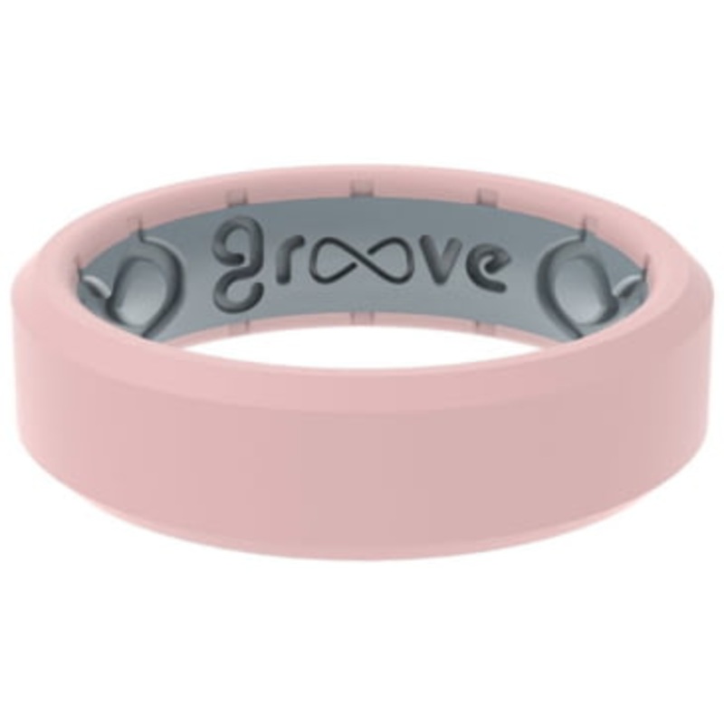 Groove Life Silicone Ring Edge Rose Quartz Thin Ladies Size 7