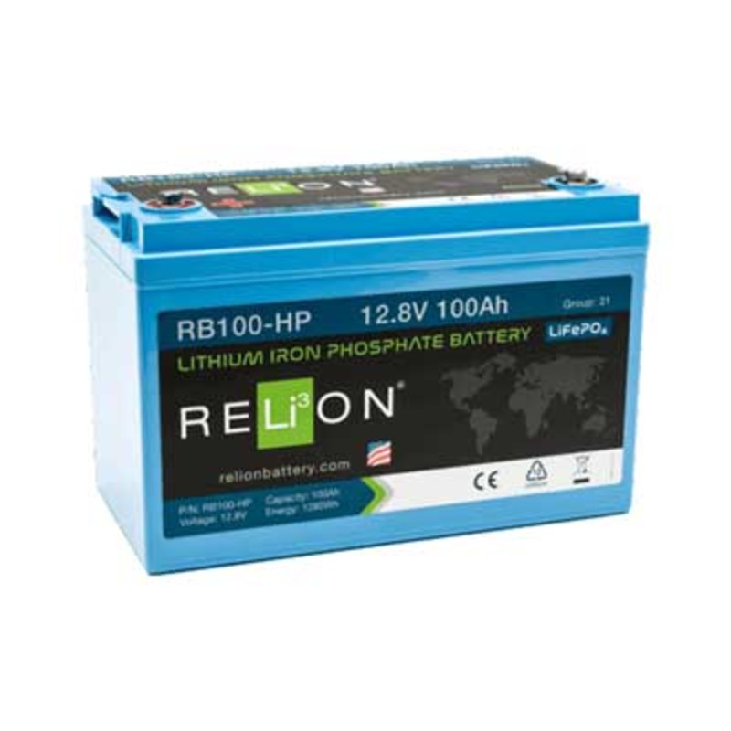 RELiON RB100-HP - HP-Series 12V 100Ah Lithium Battery for Starting & Cycling