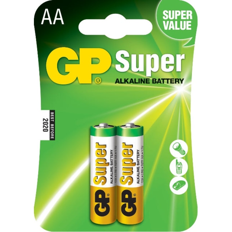 Batteries Battery Alkaline AA Pack of 2